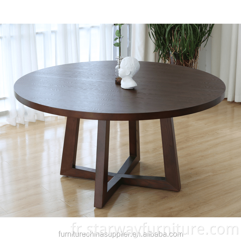 Ensemble de table à manger en bois rond en marbre de vente chaude en gros peut avec 6 chaises pour manger